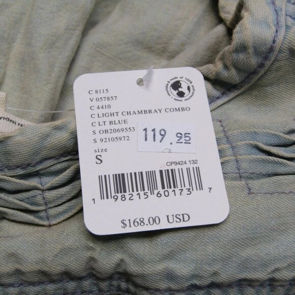 NEW FREE PEOPLE Women’s Sweet Summer Bed Front Tie Long Jacket Light Blue Size S - Picture 2 of 10